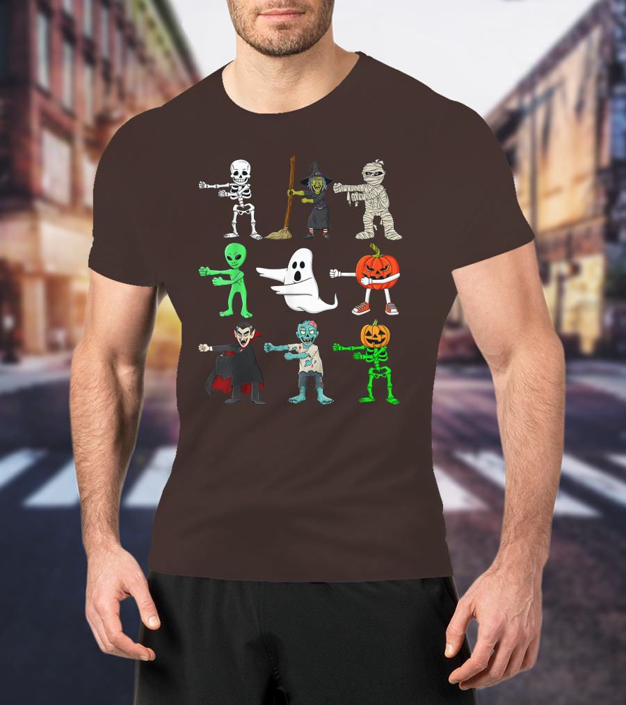 Halloween Floss Like A Boss Skeleton Witch Mummy Alien Ghost Pumpkin Dracula Zombie T-Shirt