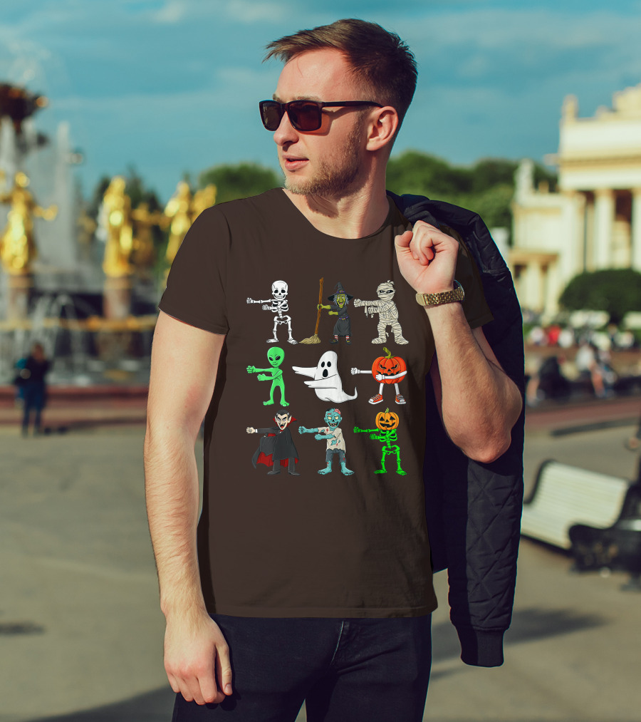 Halloween Floss Like A Boss Skeleton Witch Mummy Alien Ghost Pumpkin Dracula Zombie T-Shirt