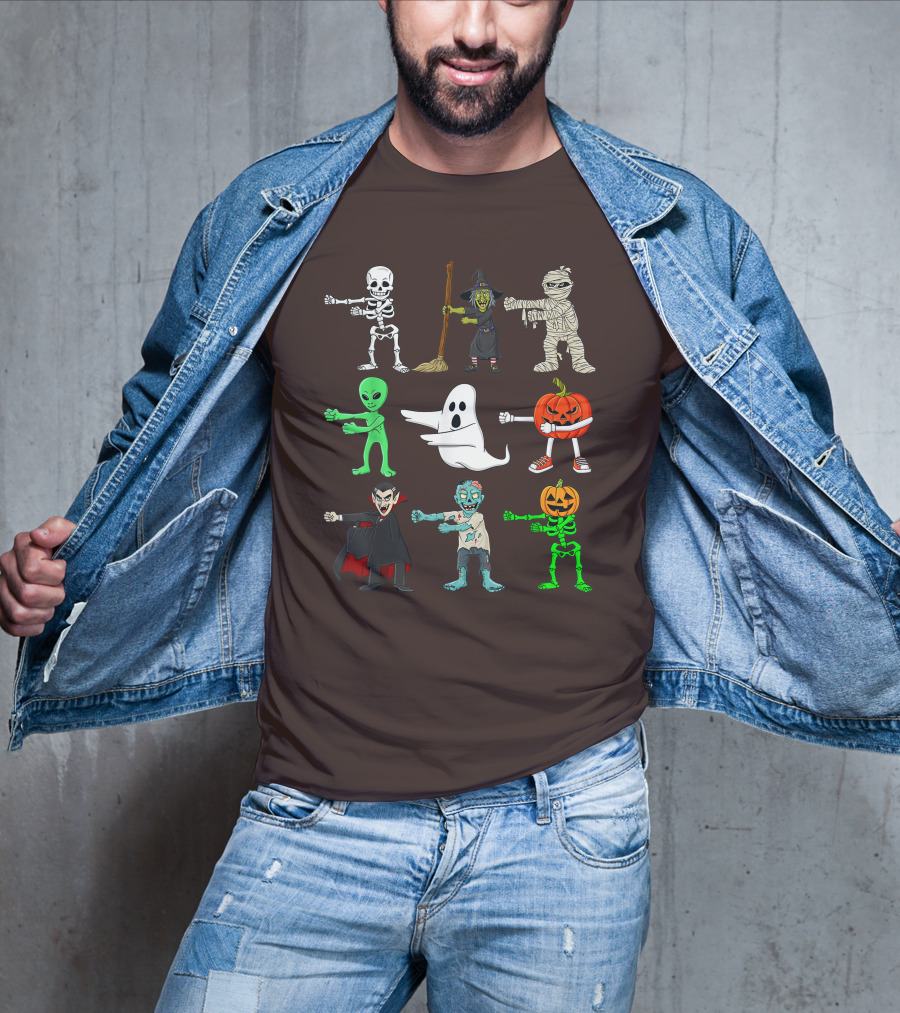 Halloween Floss Like A Boss Skeleton Witch Mummy Alien Ghost Pumpkin Dracula Zombie T-Shirt