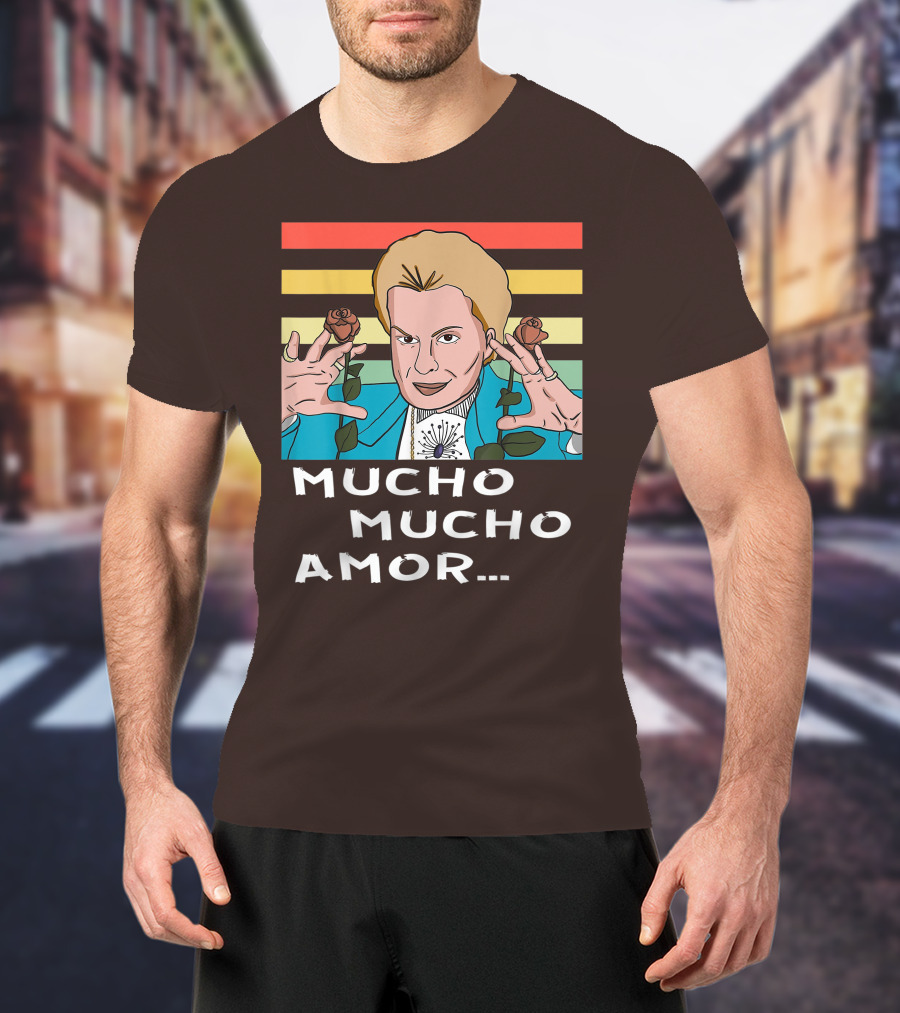 Mucho Mucho Amor Walter Mercado Nostalgic Iconic Look Roses Retro Vibes T-Shirt