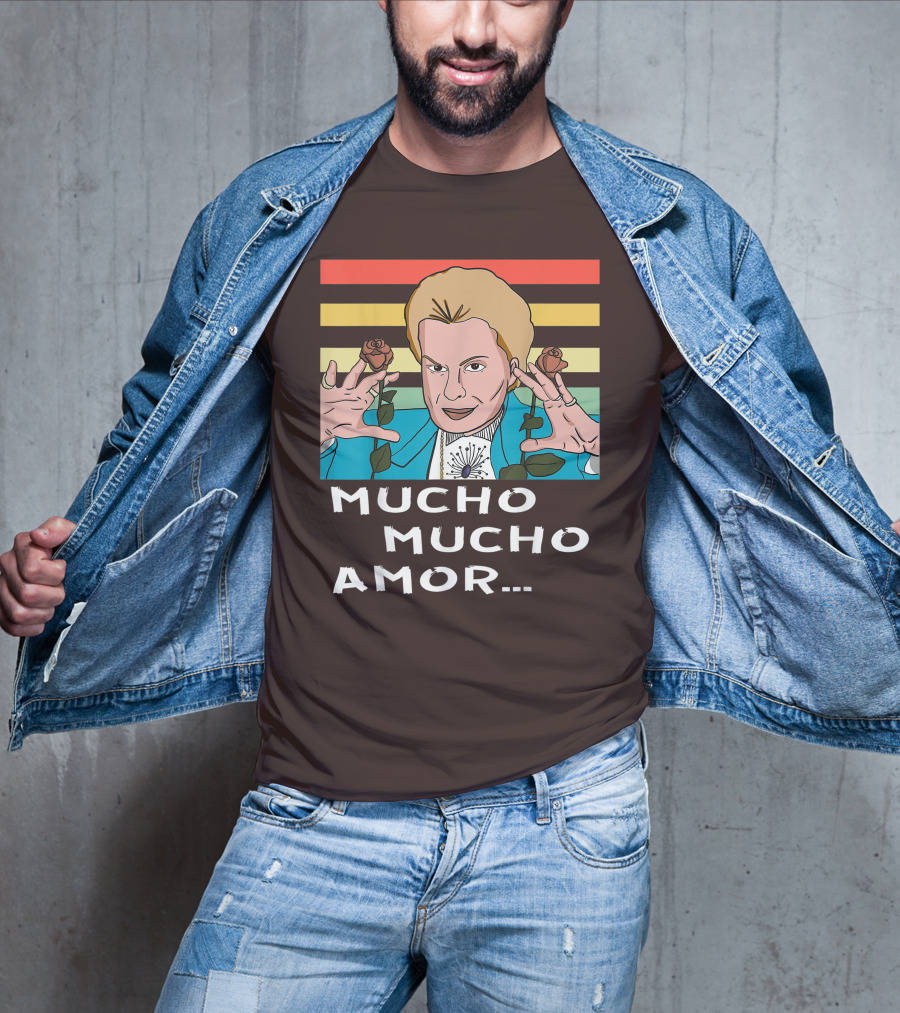 Mucho Mucho Amor Walter Mercado Nostalgic Iconic Look Roses Retro Vibes T-Shirt