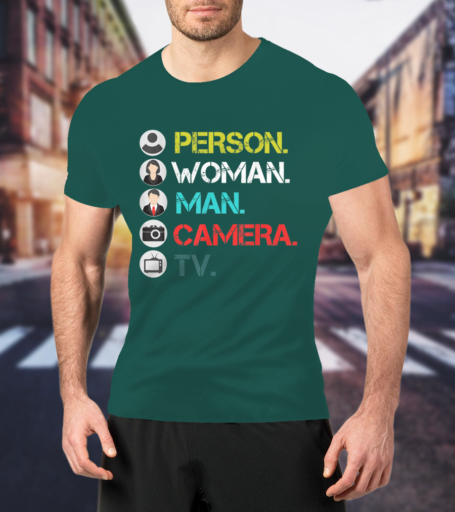 PERSON WOMAN MAN CAMERA TV Circle Icons T-Shirt