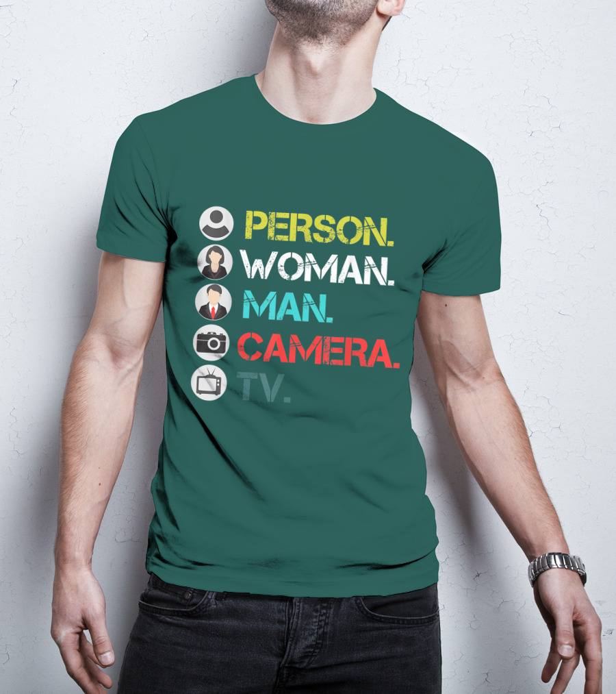 PERSON WOMAN MAN CAMERA TV Circle Icons T-Shirt