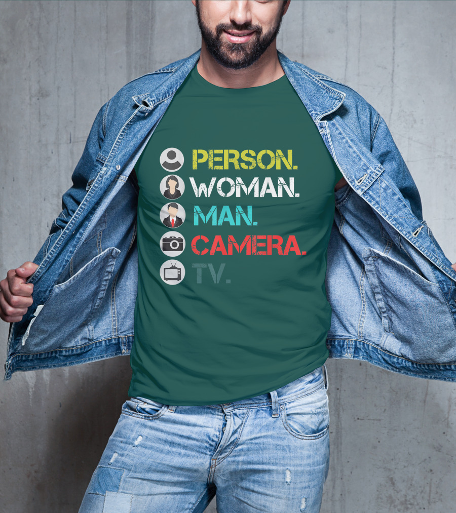 PERSON WOMAN MAN CAMERA TV Circle Icons T-Shirt