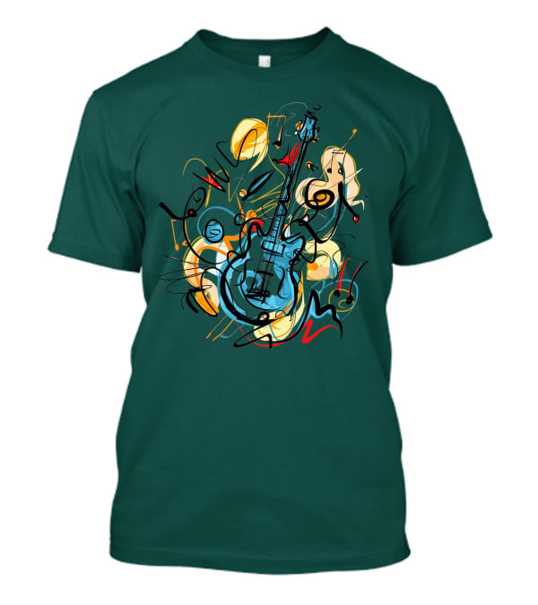 Guitar Music Love Vibrant Abstract Composition T-Shirt