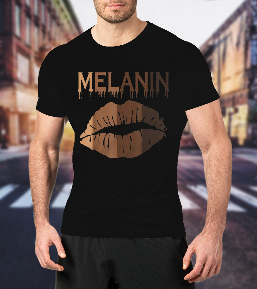 Melanin Shades Black Pride Black History Black Queen Lips T-Shirt