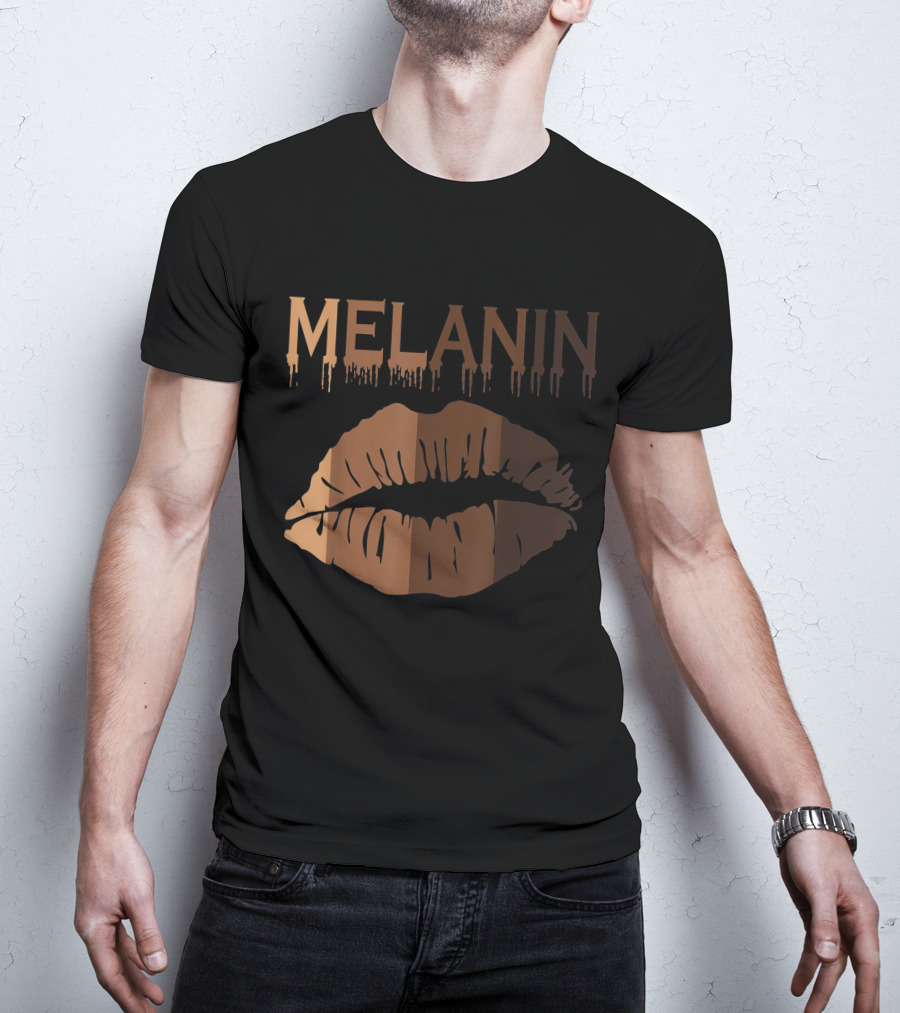 Melanin Shades Black Pride Black History Black Queen Lips T-Shirt