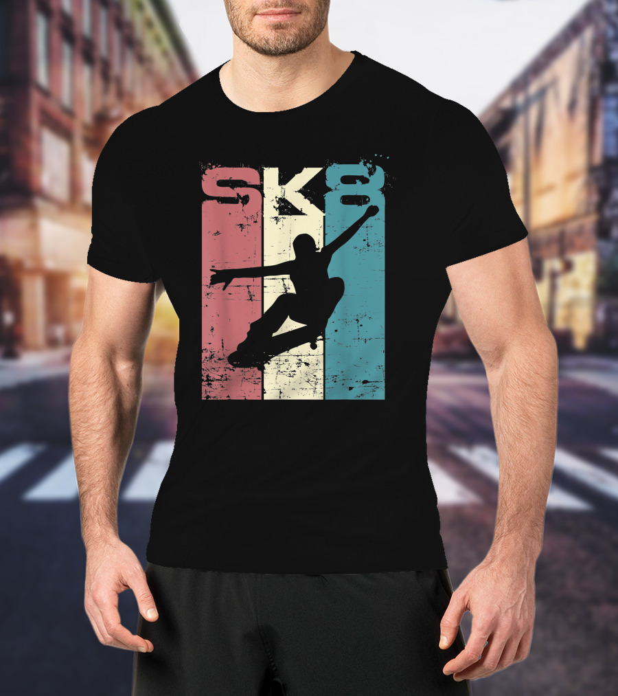 Vintage SK8 Skateboard Lifestyle Retro T-Shirt