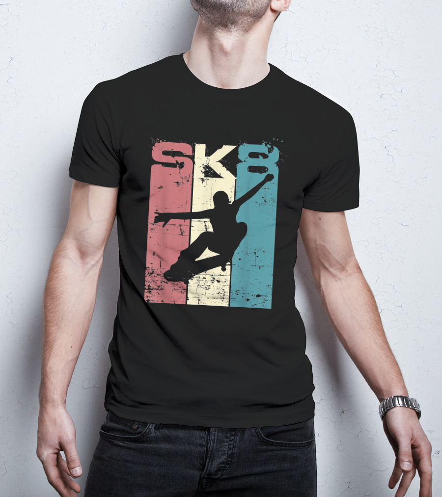Vintage SK8 Skateboard Lifestyle Retro T-Shirt