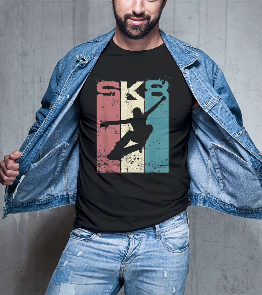 Vintage SK8 Skateboard Lifestyle Retro T-Shirt
