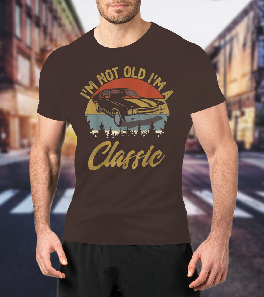 I'm Not Old I'm A Classic Vintage Car Retro Sunset Forest T-Shirt