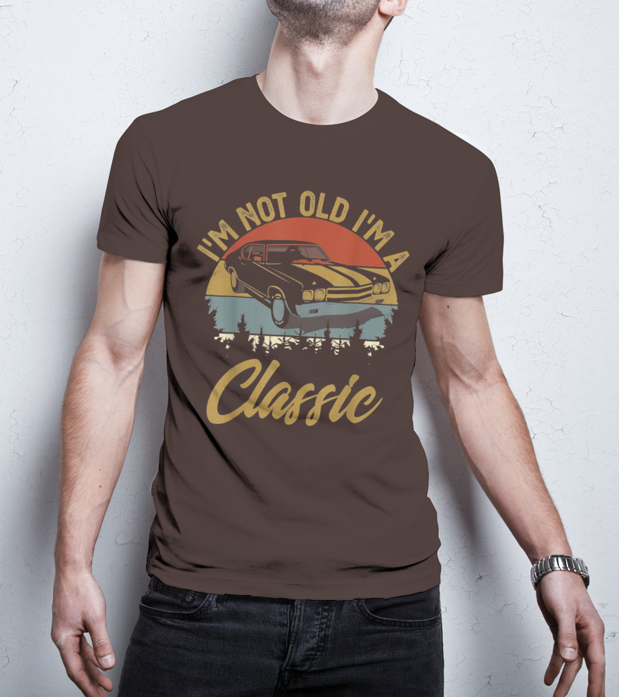 I'm Not Old I'm A Classic Vintage Car Retro Sunset Forest T-Shirt
