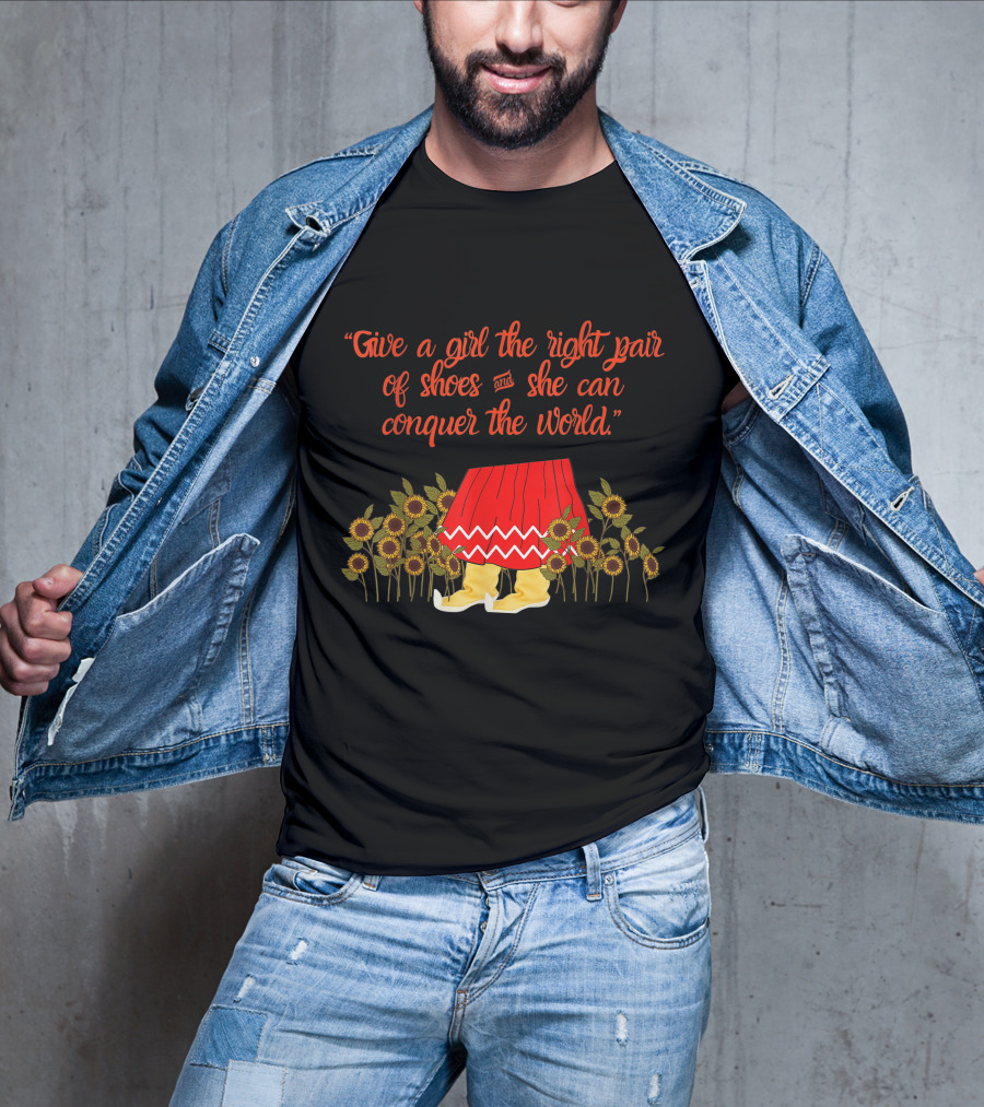 Give A Girl The Right Pair Of Shoes And She Can Conquer The World Apache Moccasin T-Shirt