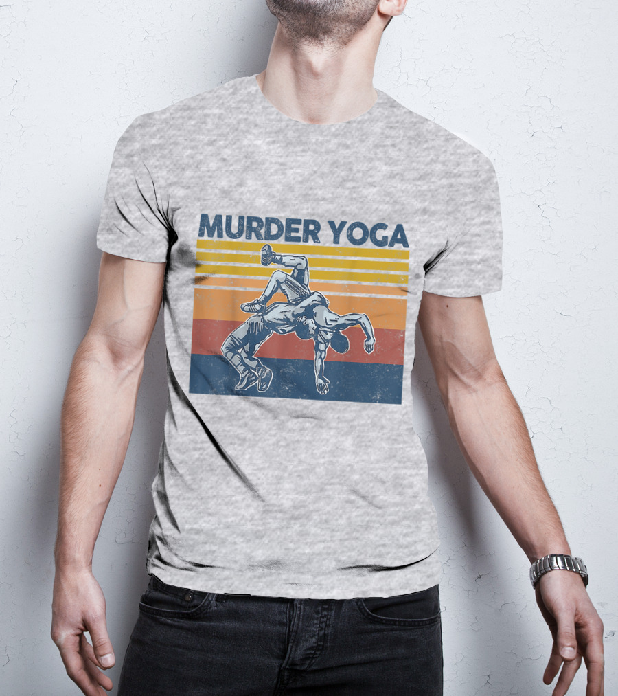Murder Yoga Funny Vintage Brazilian Jiu Jitsu Wrestling T-Shirt
