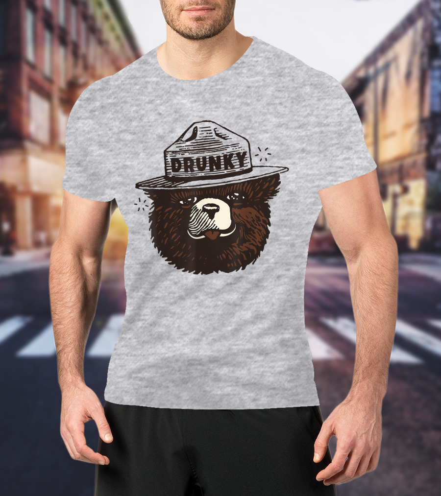 Drunky The Bear With Hat T-Shirt
