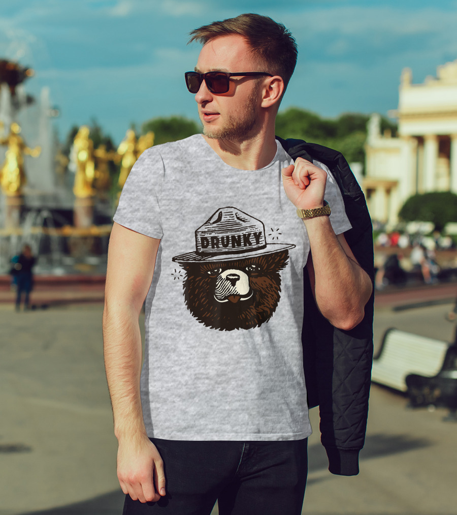 Drunky The Bear With Hat T-Shirt
