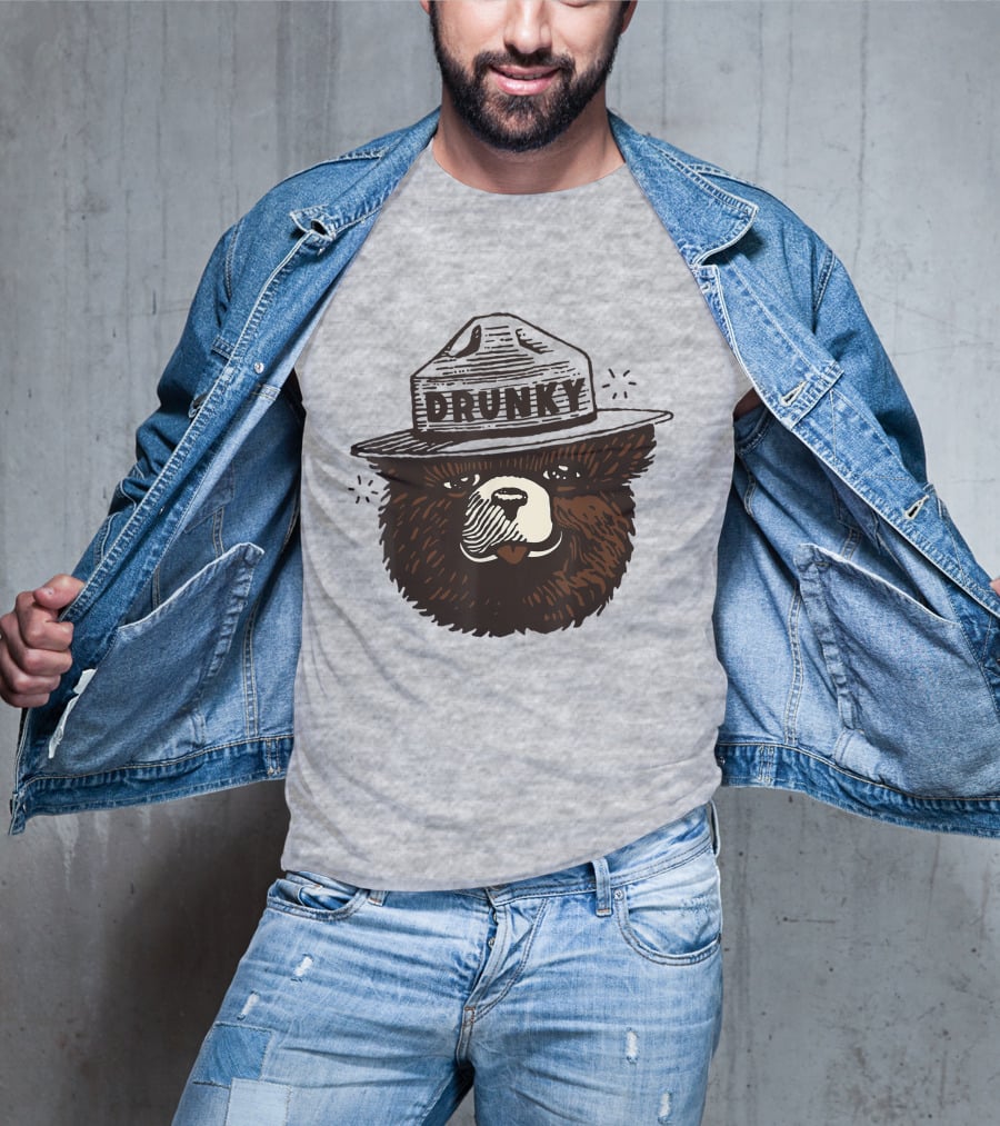 Drunky The Bear With Hat T-Shirt