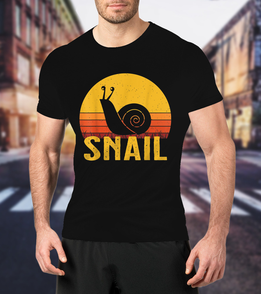 Snail Retro Sunset T-Shirt
