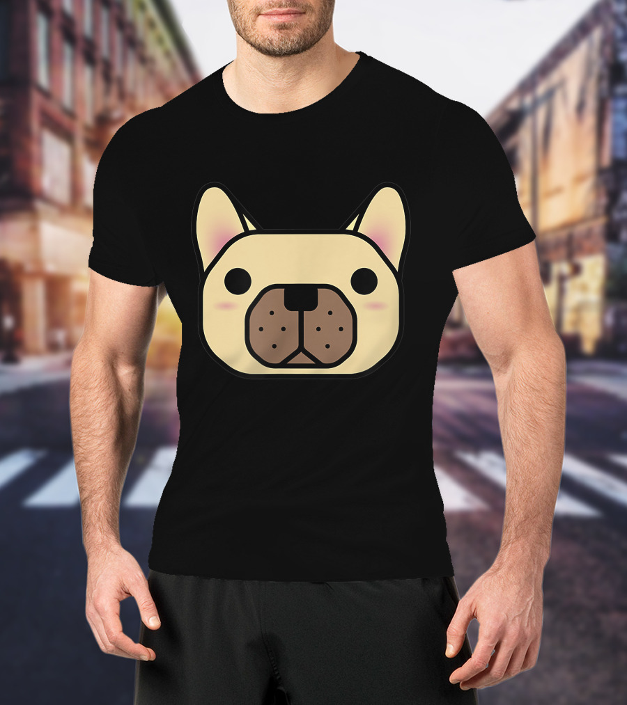 French Bulldog And Friends Cute Cartoon Face T-Shirt
