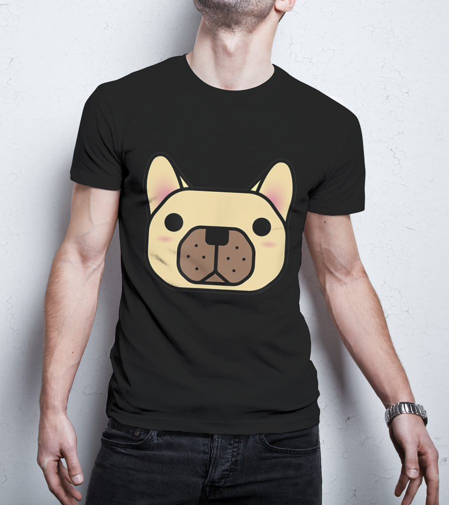 French Bulldog And Friends Cute Cartoon Face T-Shirt