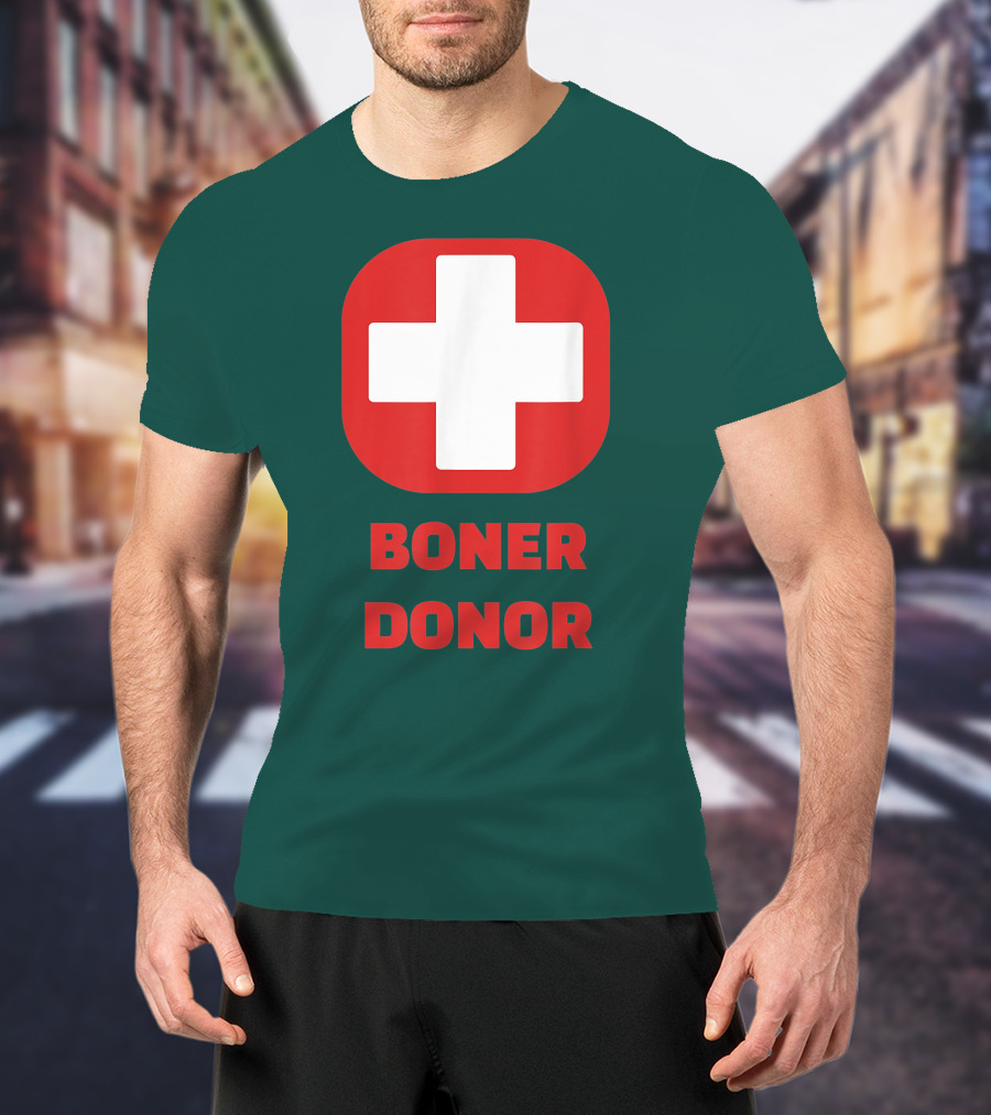 Boner Donor Funny Red Cross T-Shirt