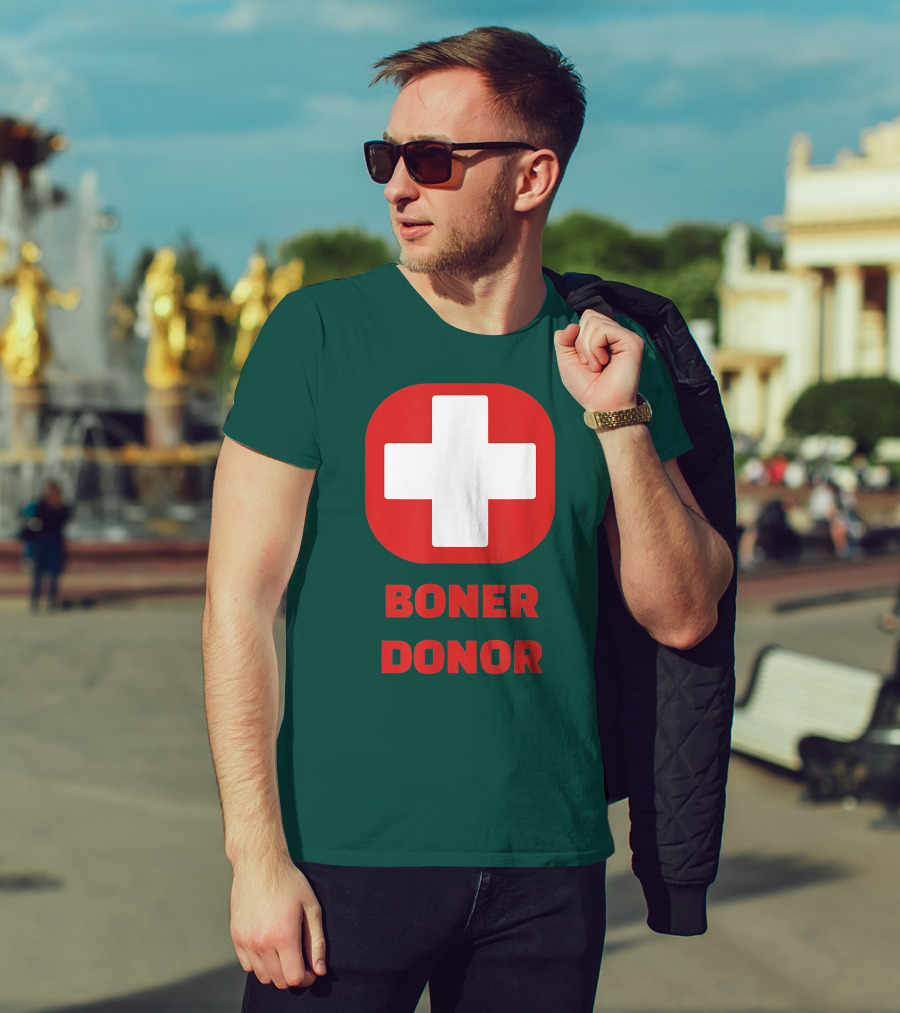 Boner Donor Funny Red Cross T-Shirt