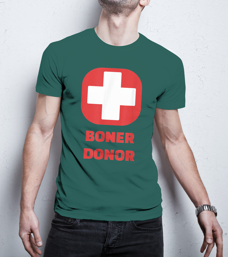 Boner Donor Funny Red Cross T-Shirt