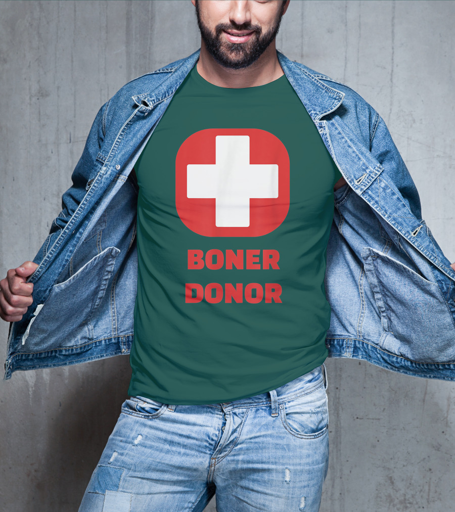 Boner Donor Funny Red Cross T-Shirt