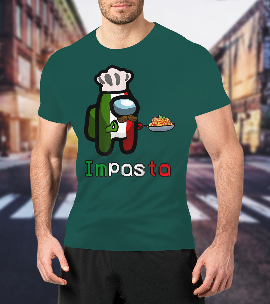 Impostor Pasta Impasta Among Us Chef Italian Tricolor Spaghetti T-Shirt