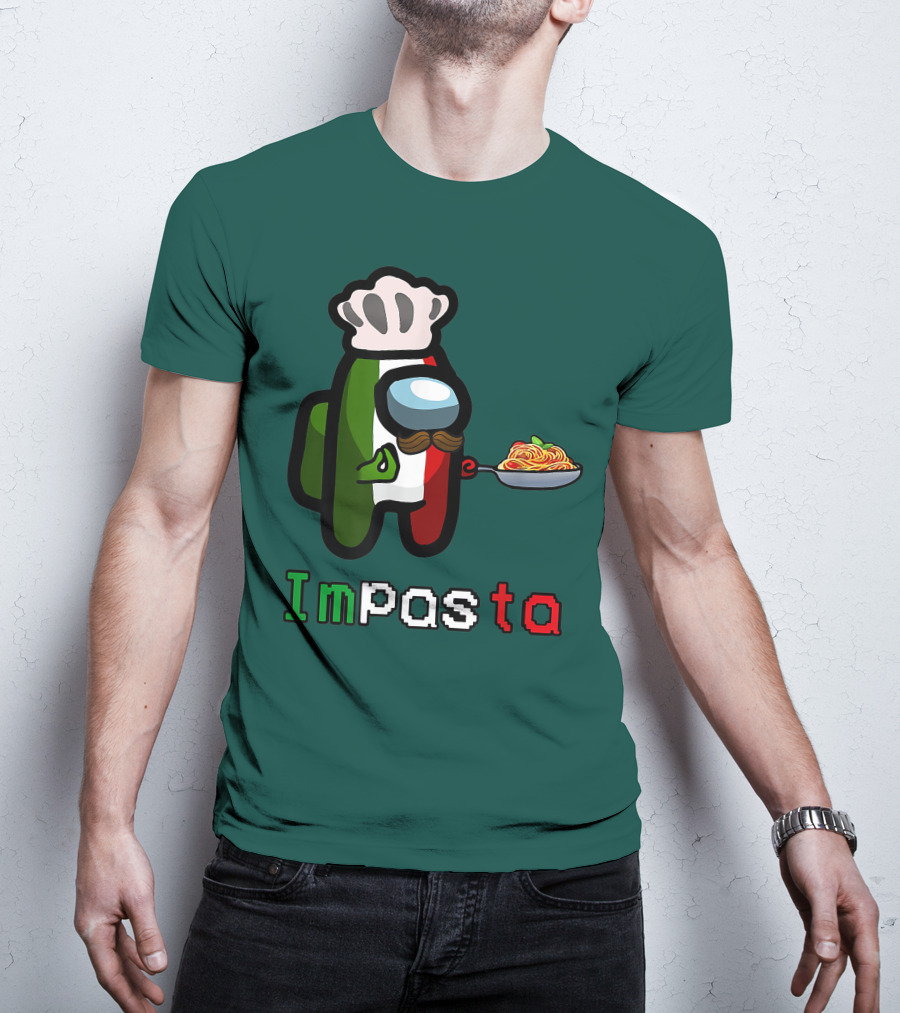 Impostor Pasta Impasta Among Us Chef Italian Tricolor Spaghetti T-Shirt