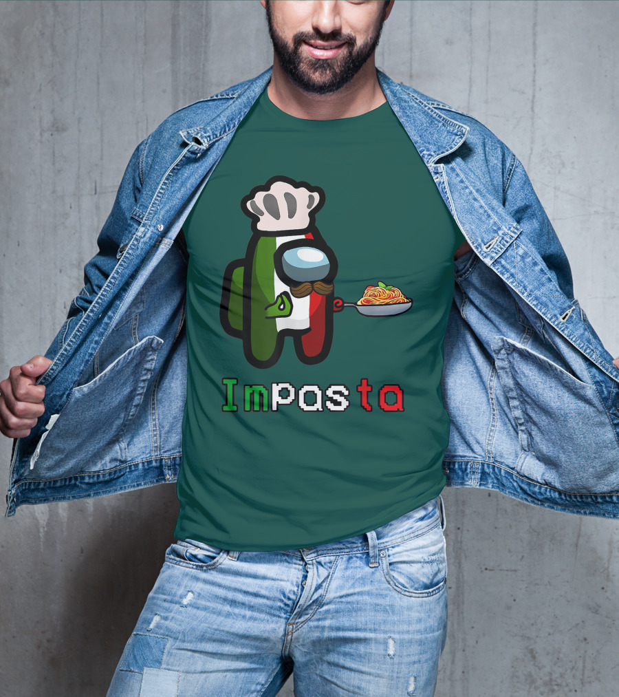 Impostor Pasta Impasta Among Us Chef Italian Tricolor Spaghetti T-Shirt