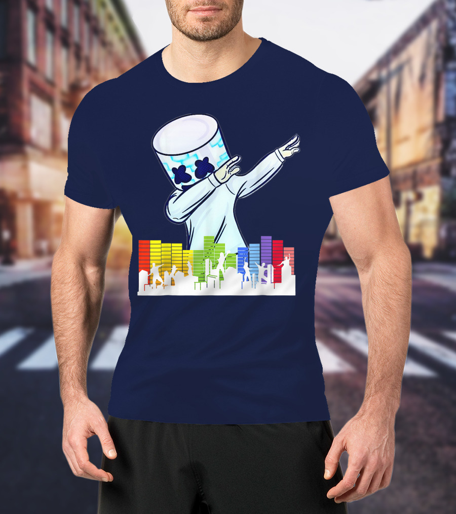 All I Want For Christmas Is Marshmallow DJ Dance Love Mello Dabbing Music Equalizer T-Shirt