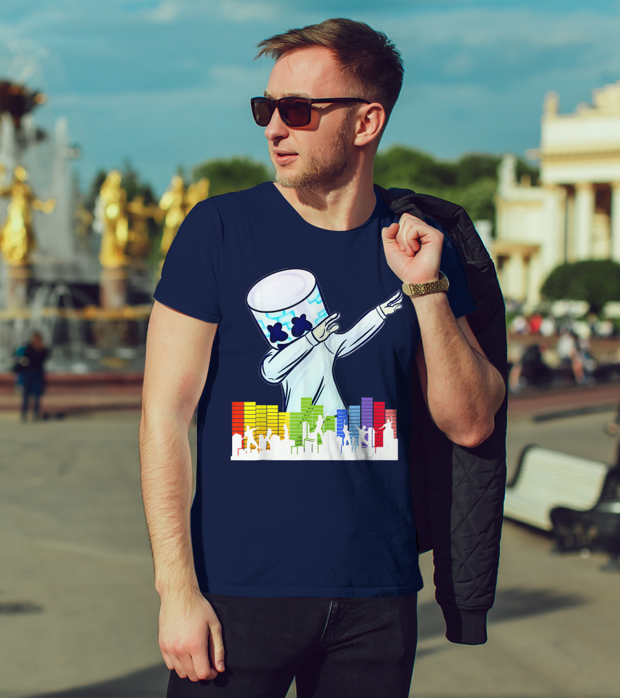 All I Want For Christmas Is Marshmallow DJ Dance Love Mello Dabbing Music Equalizer T-Shirt