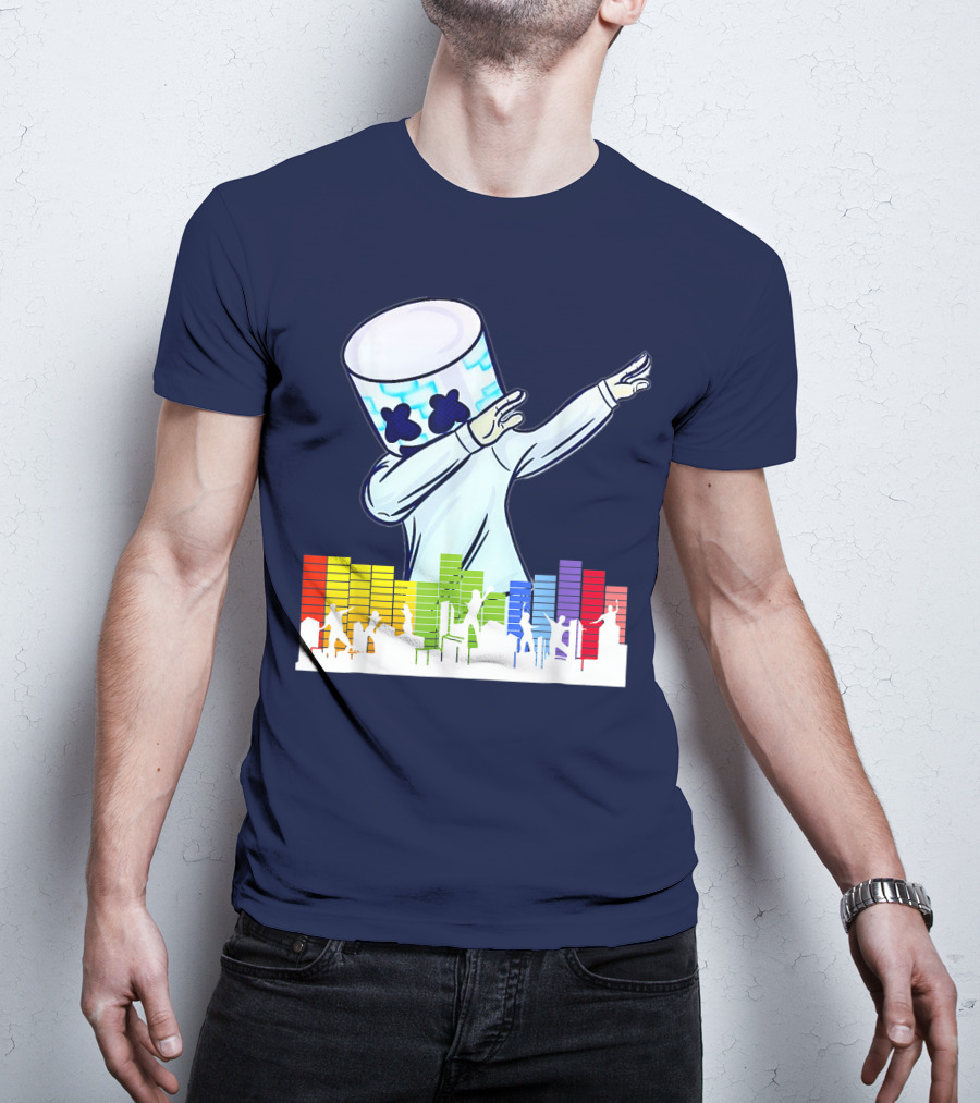 All I Want For Christmas Is Marshmallow DJ Dance Love Mello Dabbing Music Equalizer T-Shirt