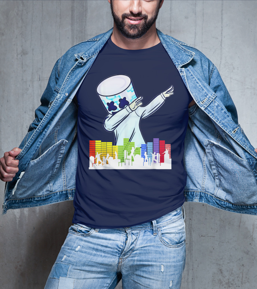 All I Want For Christmas Is Marshmallow DJ Dance Love Mello Dabbing Music Equalizer T-Shirt