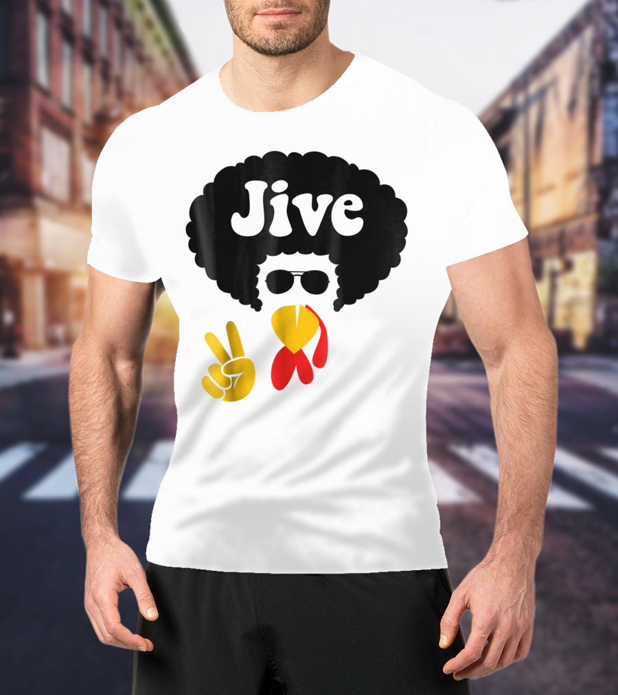 Jive Turkey Face Peace Sign T-Shirt