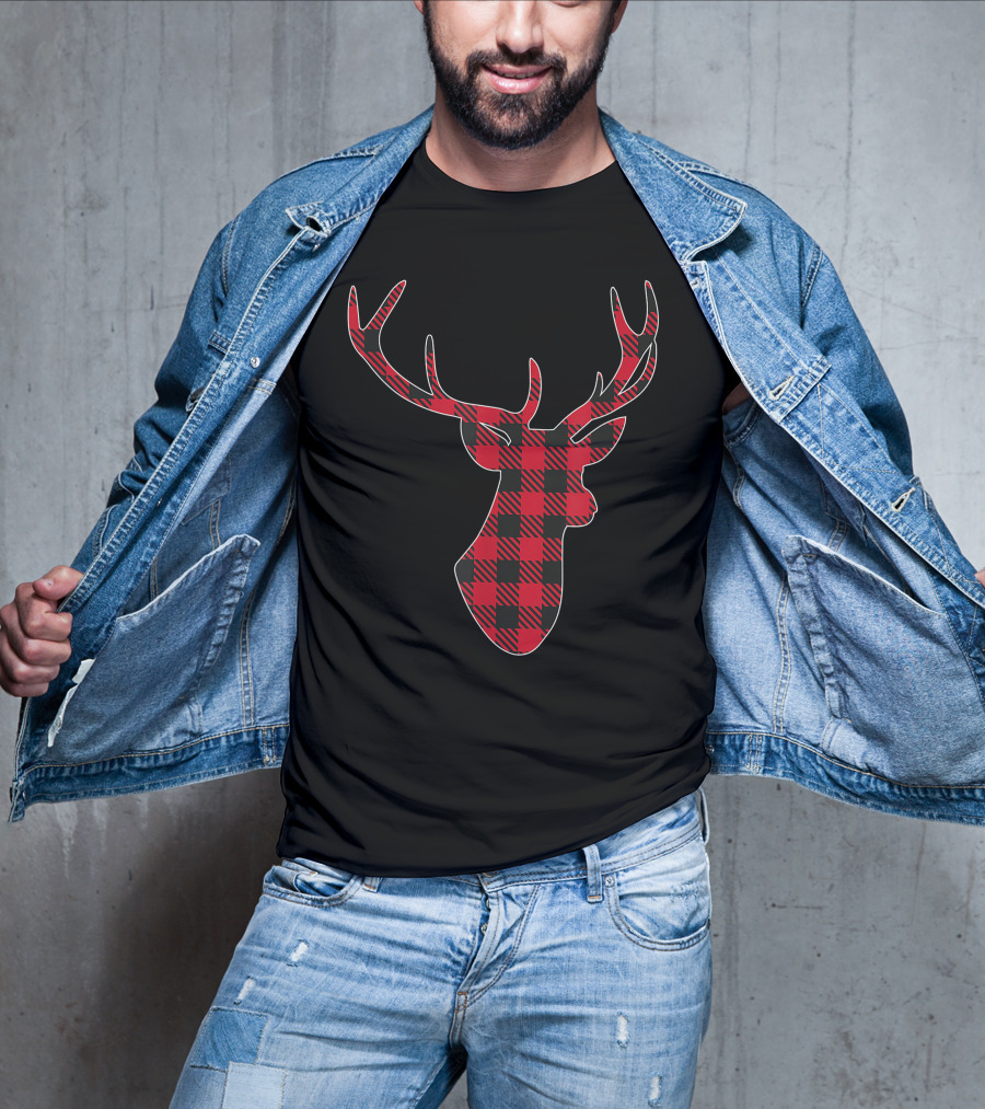 Christmas Buffalo Plaid Deer T-Shirt