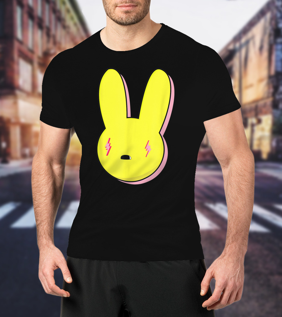Funny Yellow Rabbit With Lightning Eyes T-Shirt