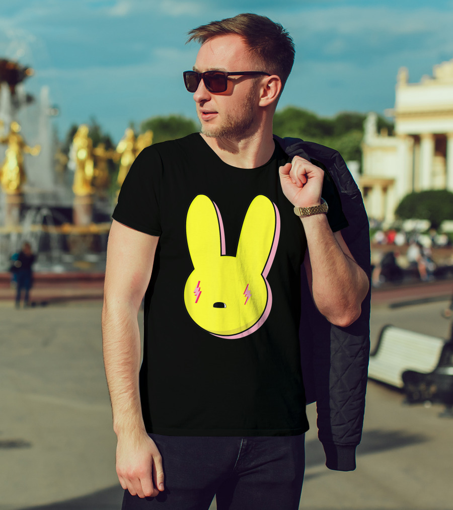 Funny Yellow Rabbit With Lightning Eyes T-Shirt