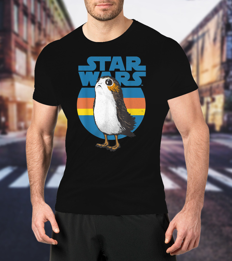 Star Wars Porg Retro Stripes T-Shirt