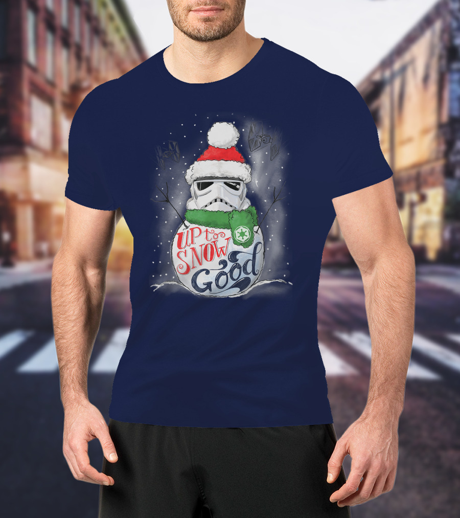 Star Wars Stormtrooper Up To Snow Good Funny Holiday Christmas Snowman Scarf TIE Fighters T-Shirt