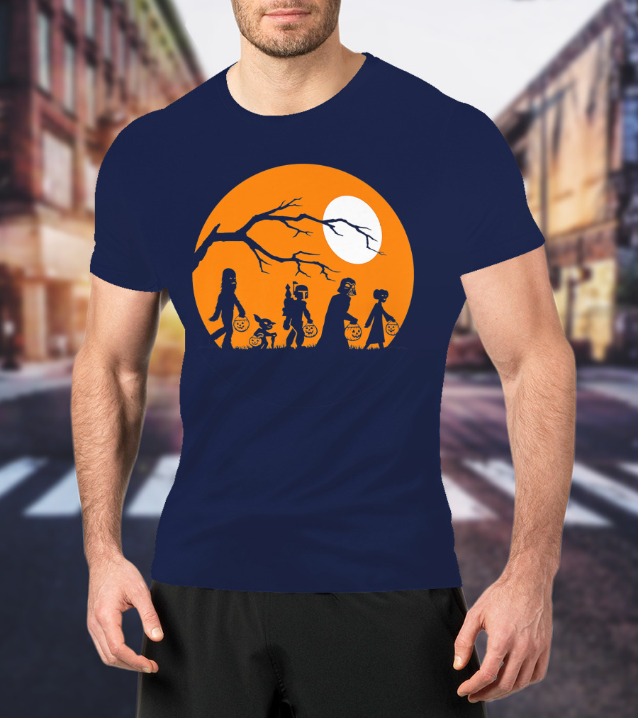 Star Wars Halloween Characters Trick Or Treat Moon T-Shirt