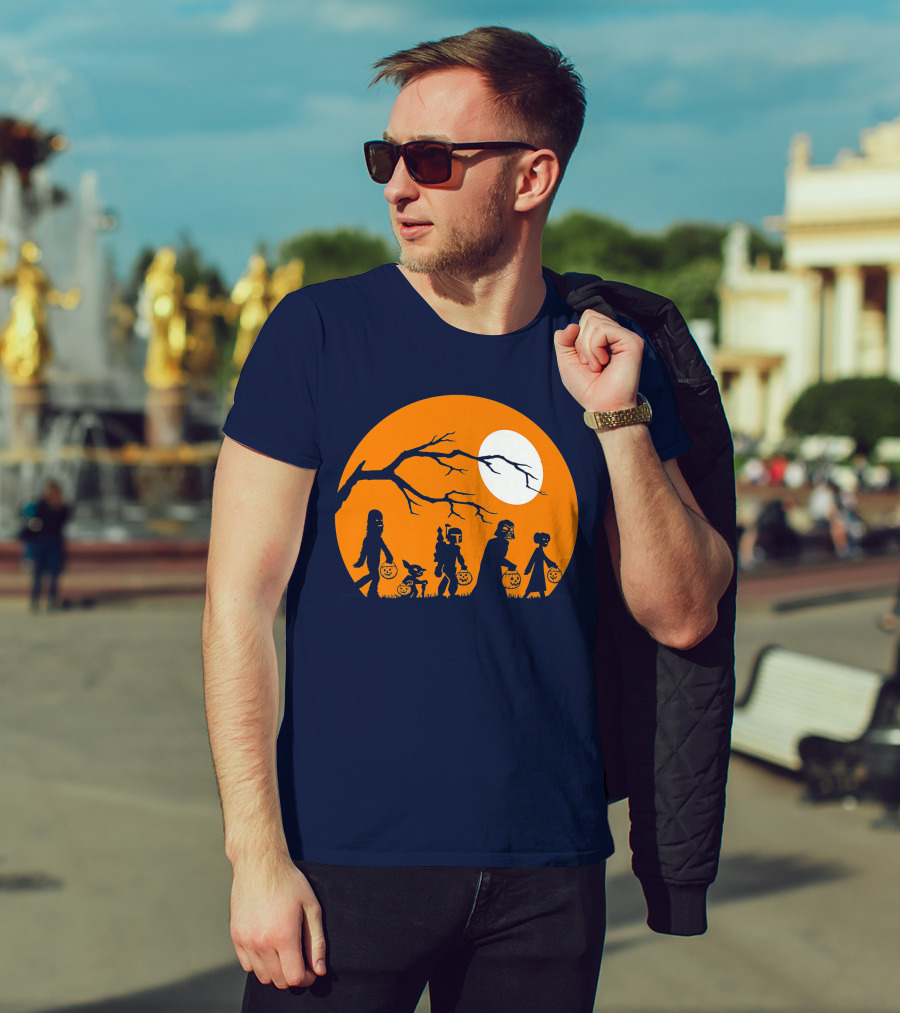 Star Wars Halloween Characters Trick Or Treat Moon T-Shirt