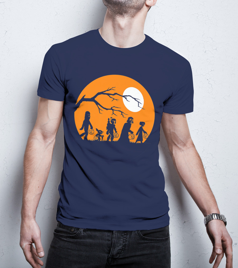 Star Wars Halloween Characters Trick Or Treat Moon T-Shirt