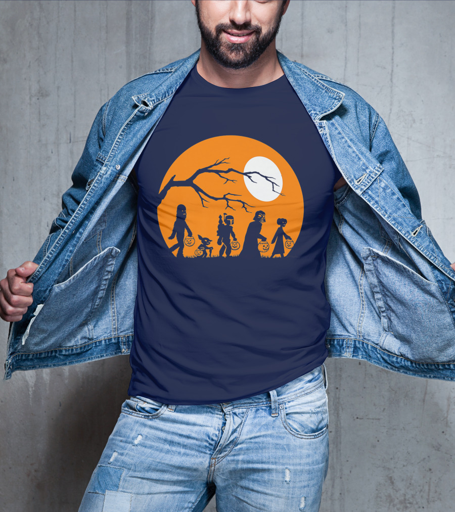 Star Wars Halloween Characters Trick Or Treat Moon T-Shirt
