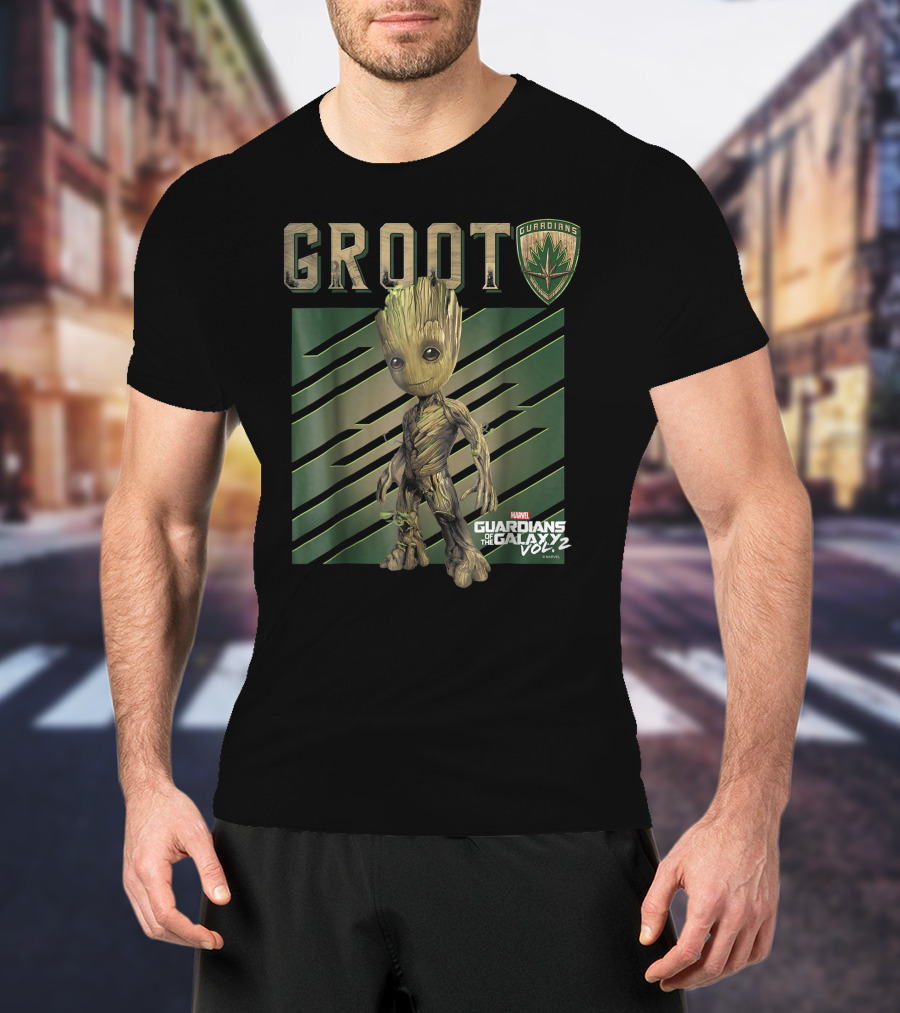 Marvel Guardians Of The Galaxy Vol. 2 Baby Groot Guardians Shield T-Shirt