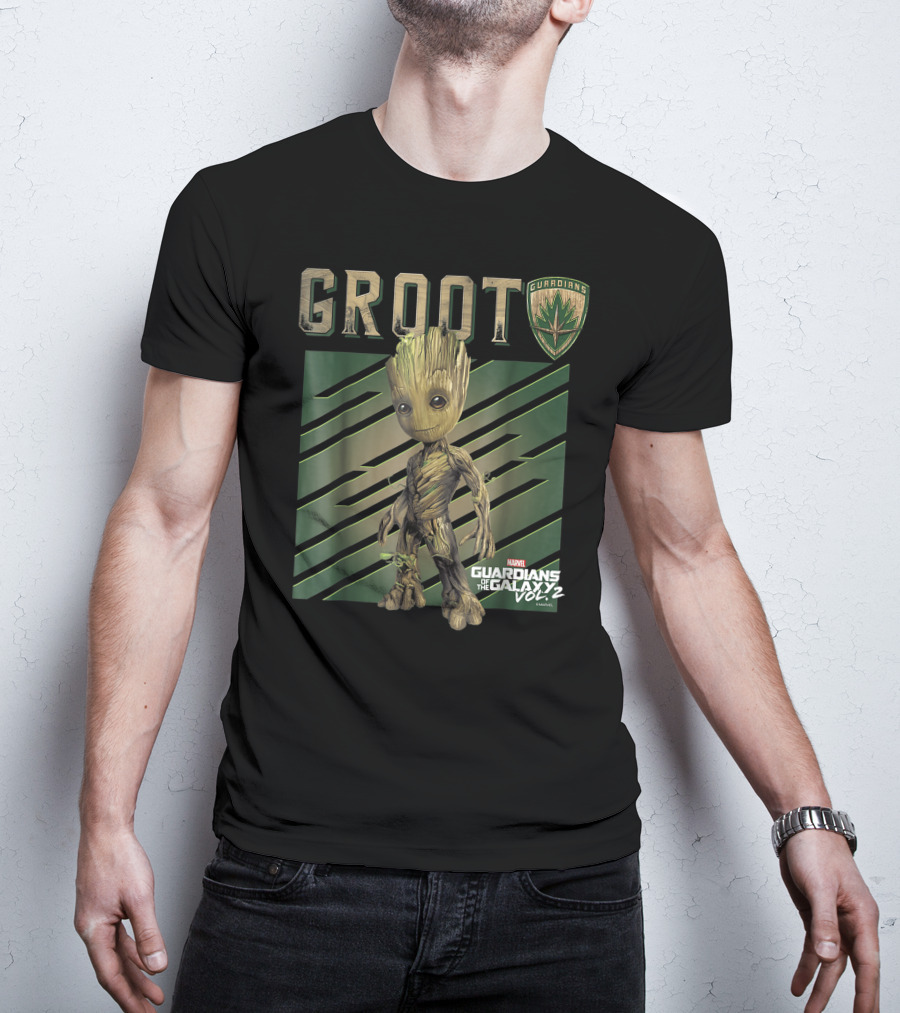 Marvel Guardians Of The Galaxy Vol. 2 Baby Groot Guardians Shield T-Shirt