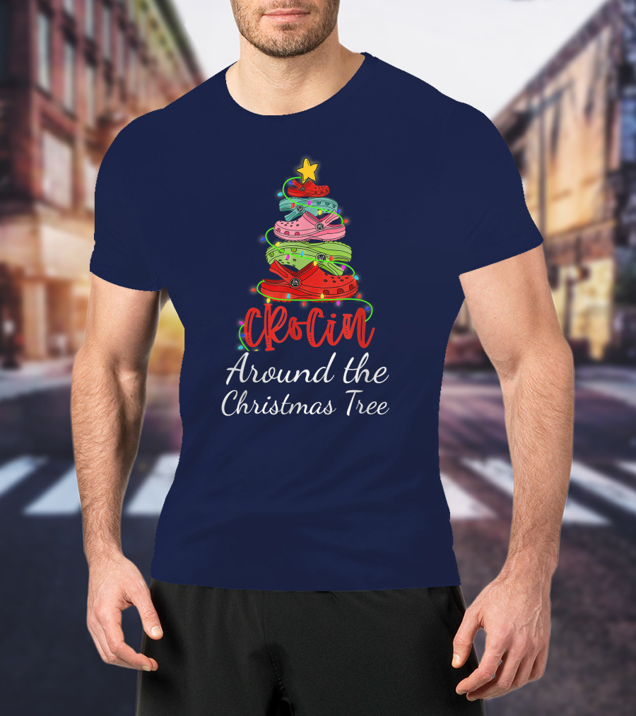 Crocin Around The Christmas Tree Holiday Footwear T-Shirt