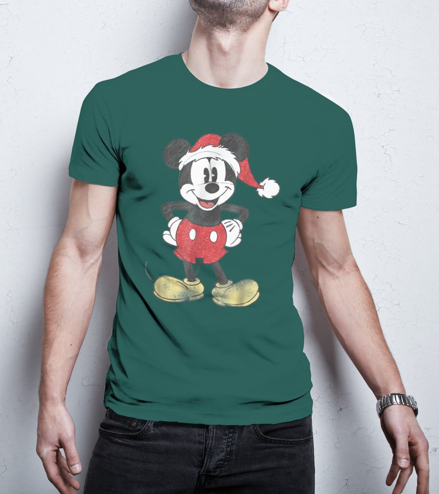 Vintage Disney Santa Mickey Mouse Classic T-Shirt