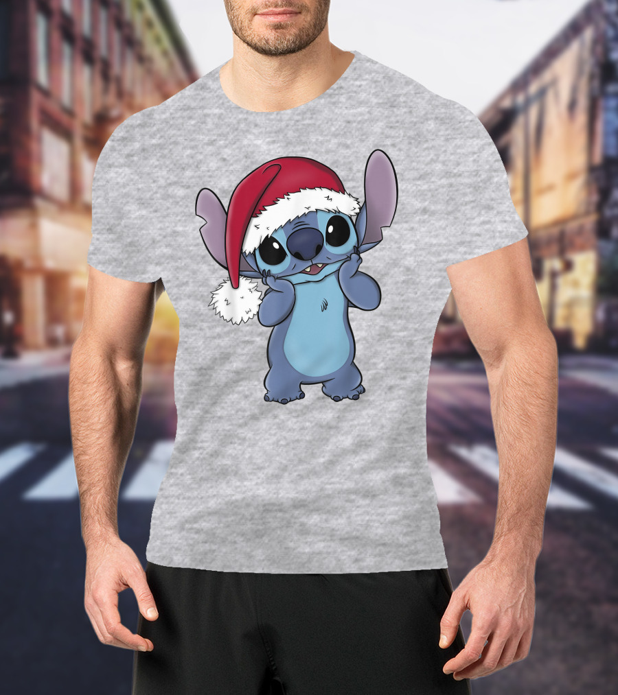 Lilo And Stitch Disney Christmas Santa Hat Stitch T-Shirt